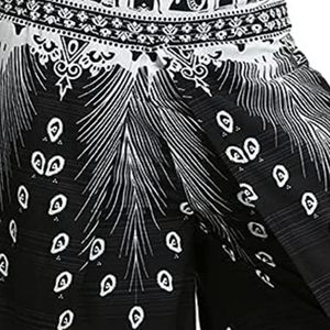 Boho Pants Wide Leg Palazzo Pants with Slits for Women Flowy Hippie Pants Thin